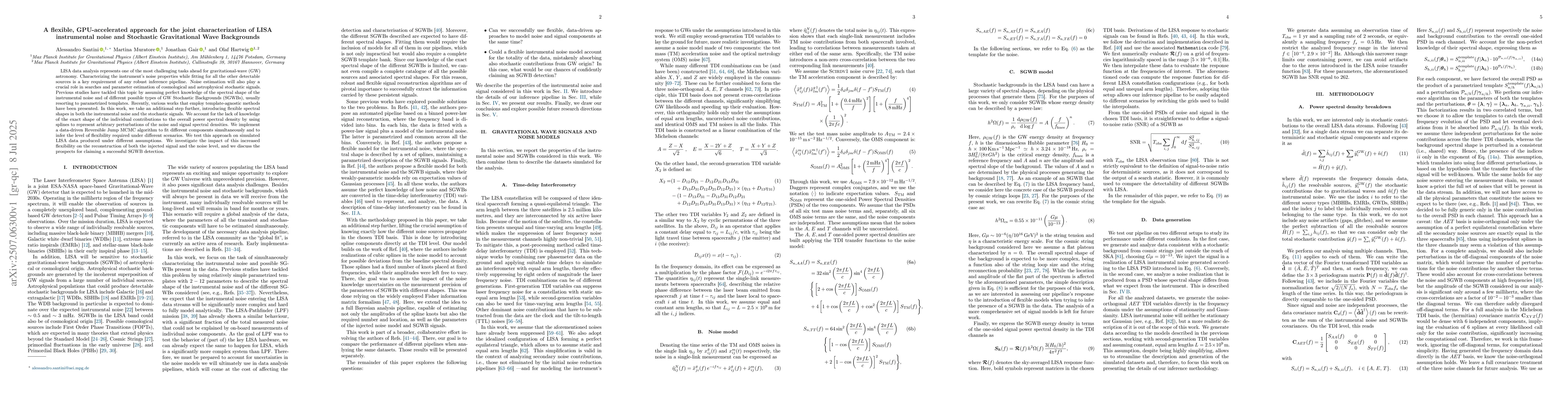 Thumbnail for A flexible, GPU-accelerated approach for the joint characterization of
  LISA instrumental noise and Stochastic Gravitational Wave Backgrounds
