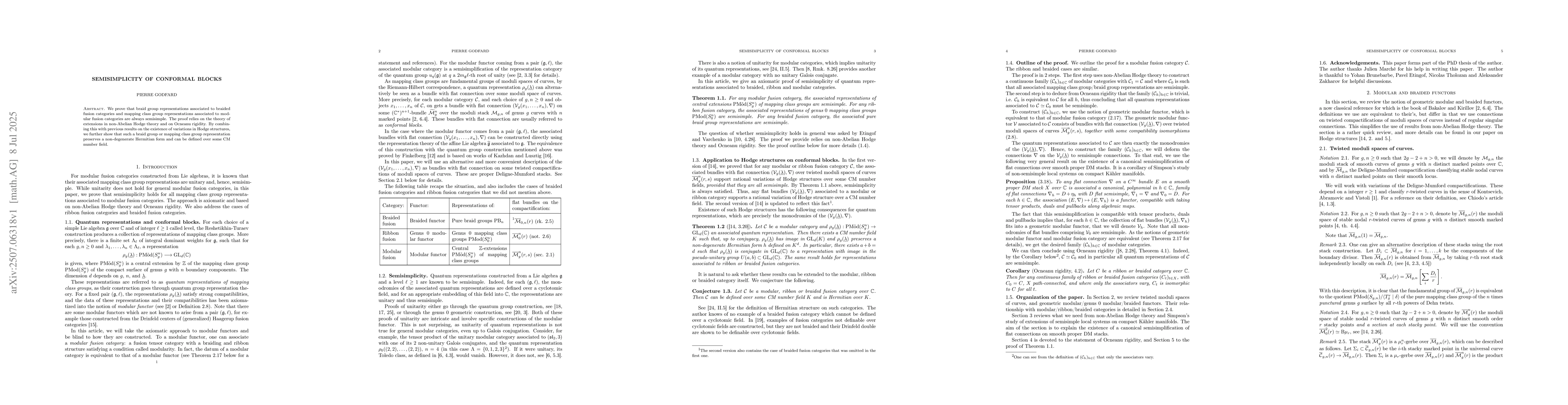 Thumbnail for Semisimplicity of conformal blocks