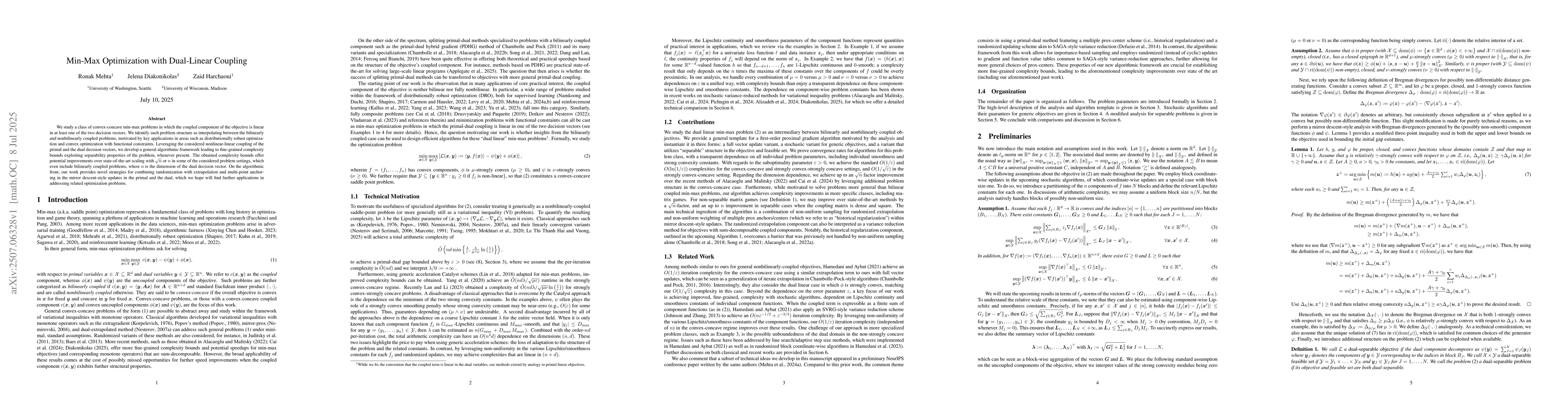 Thumbnail for Min-Max Optimization with Dual-Linear Coupling