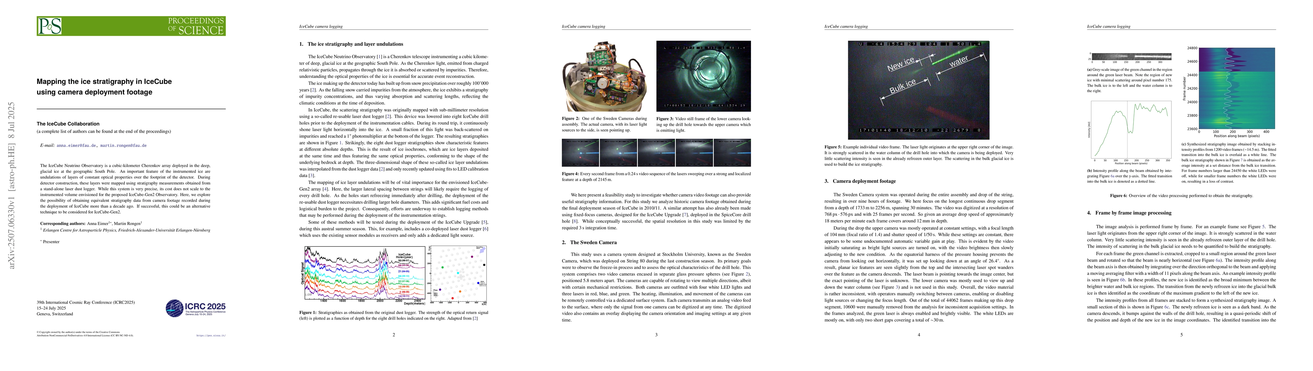 Thumbnail for Mapping the ice stratigraphy in IceCube using camera deployment footage