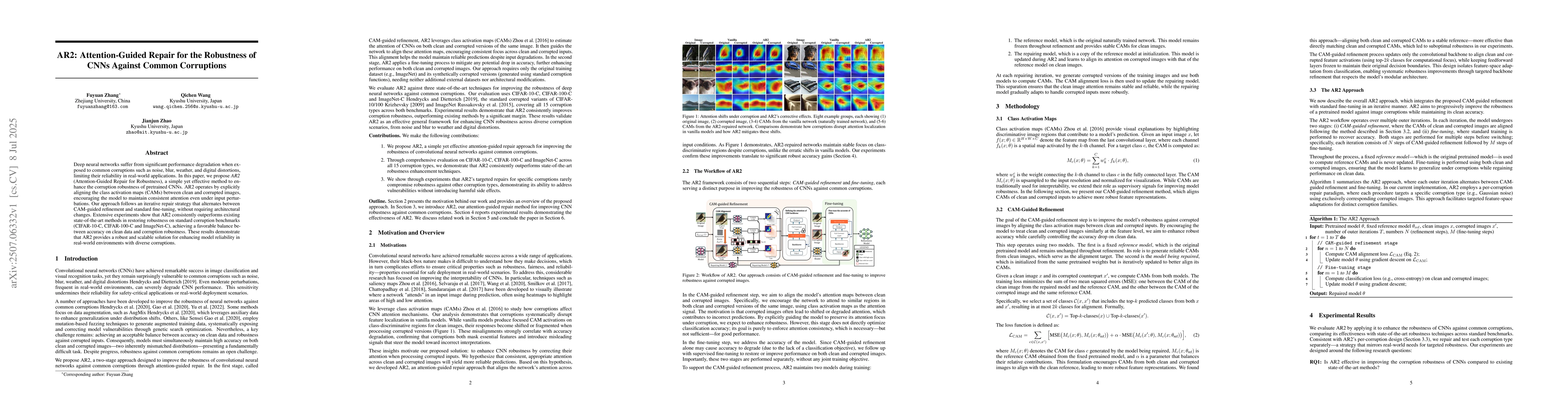 Thumbnail for AR2: Attention-Guided Repair for the Robustness of CNNs Against Common
  Corruptions