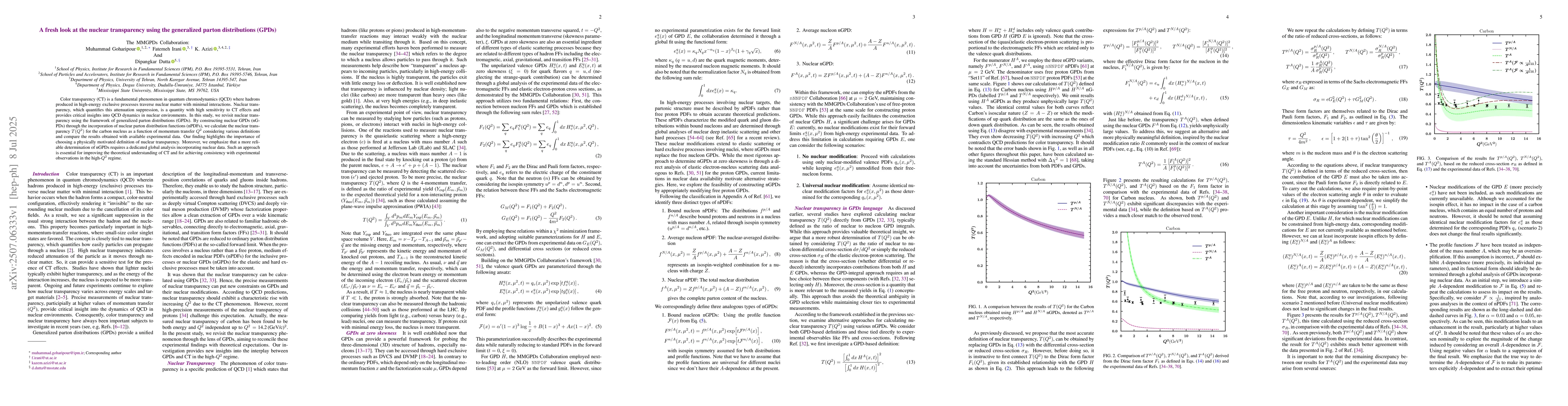 Thumbnail for A fresh look at the nuclear transparency using the generalized parton
  distributions (GPDs)