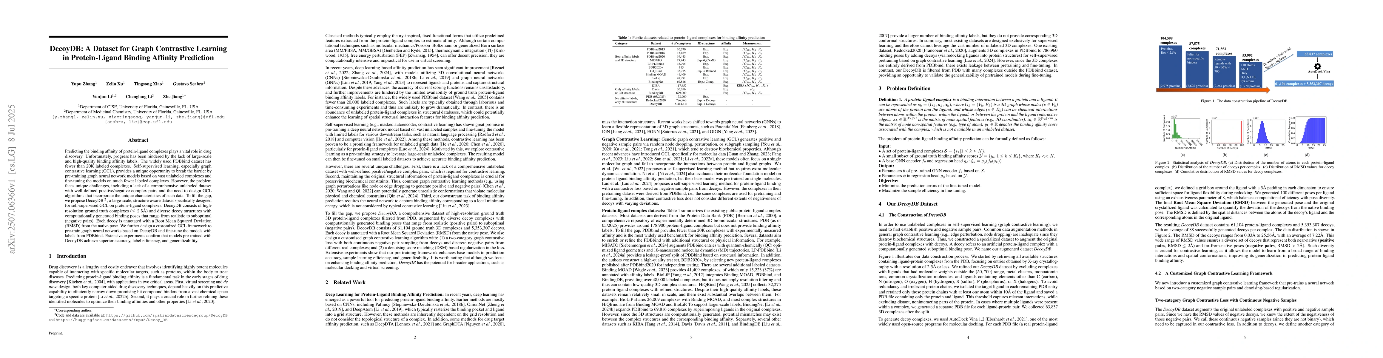 Thumbnail for DecoyDB: A Dataset for Graph Contrastive Learning in Protein-Ligand
  Binding Affinity Prediction
