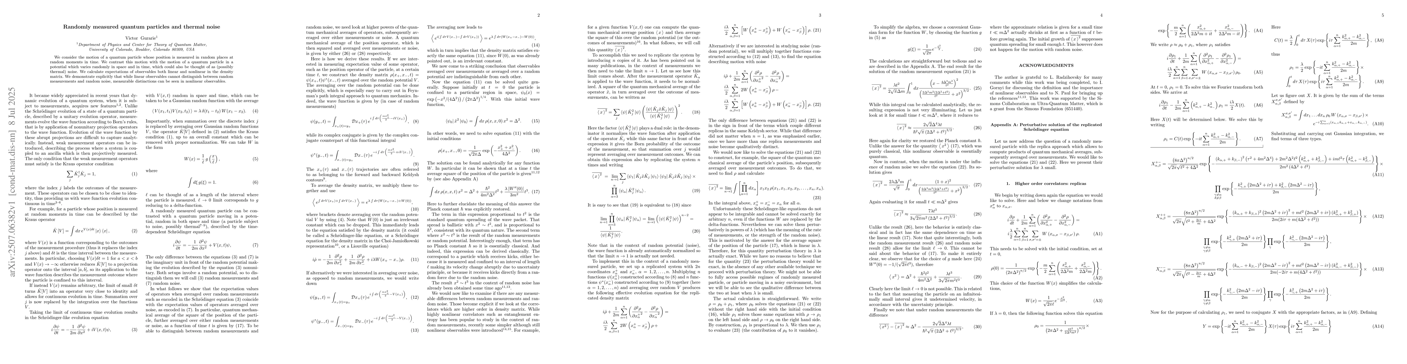 Thumbnail for Randomly measured quantum particles and thermal noise