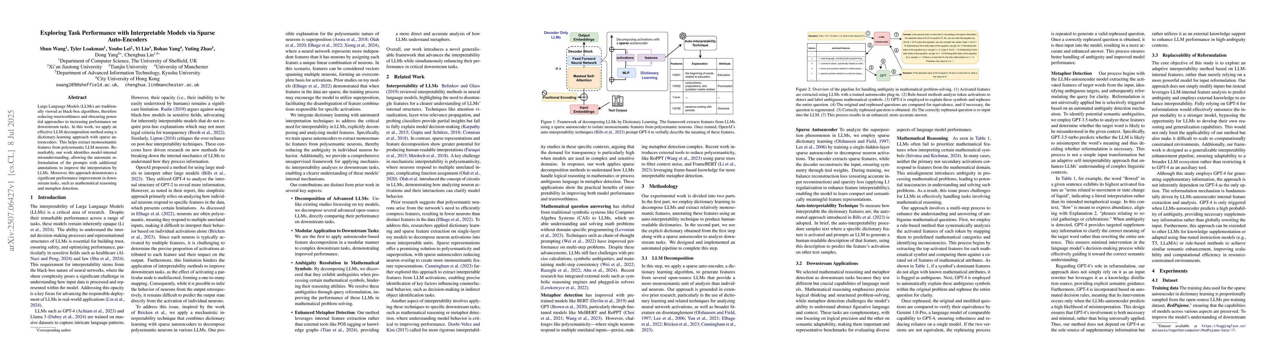 Thumbnail for Exploring Task Performance with Interpretable Models via Sparse
  Auto-Encoders