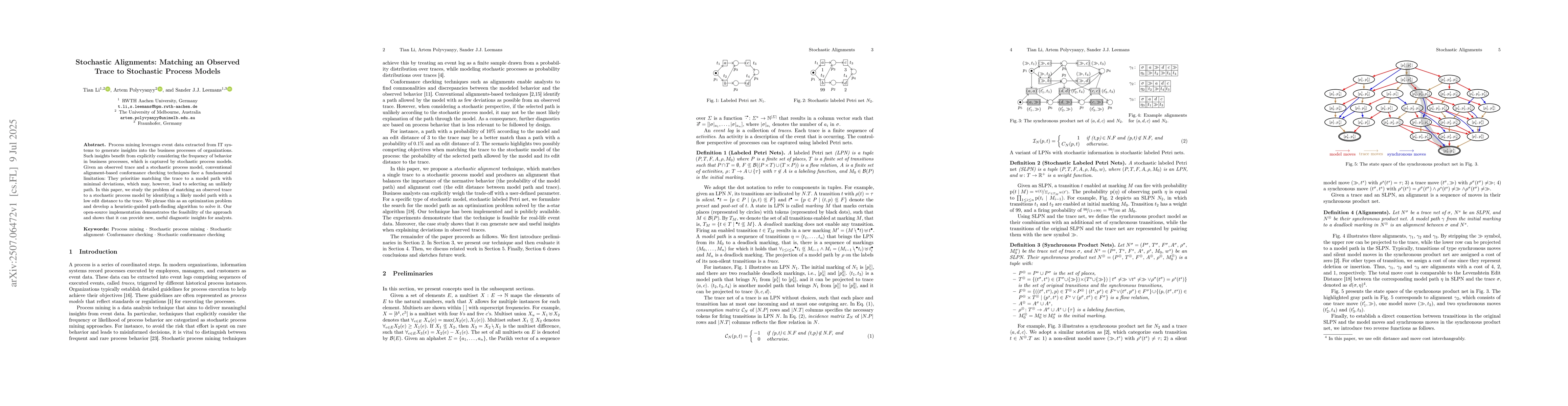 Thumbnail for Stochastic Alignments: Matching an Observed Trace to Stochastic Process
  Models