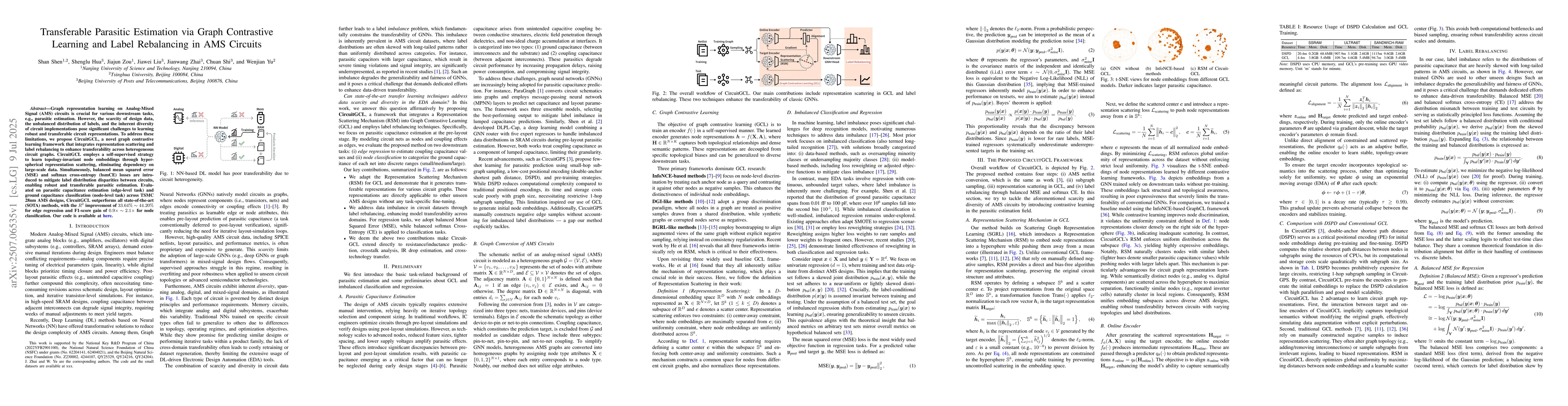 Thumbnail for Transferable Parasitic Estimation via Graph Contrastive Learning and
  Label Rebalancing in AMS Circuits