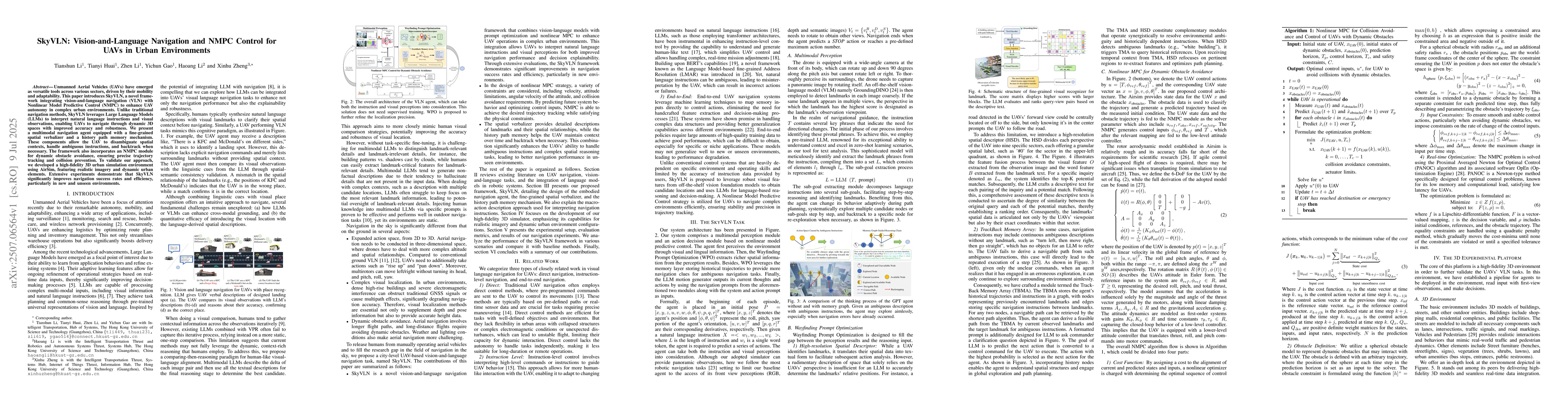 Thumbnail for SkyVLN: Vision-and-Language Navigation and NMPC Control for UAVs in
  Urban Environments