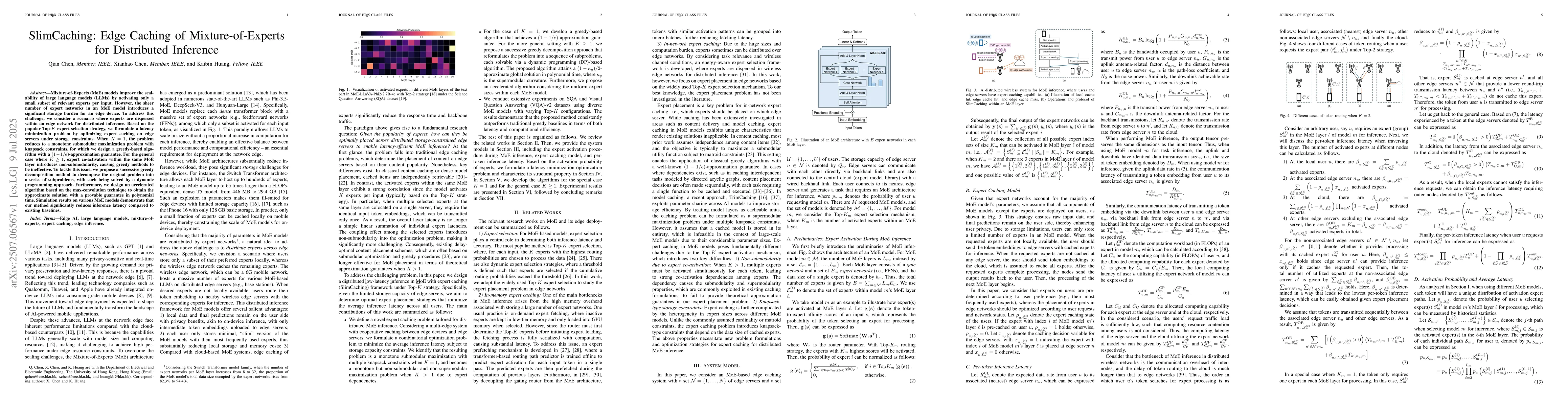 Thumbnail for SlimCaching: Edge Caching of Mixture-of-Experts for Distributed
  Inference