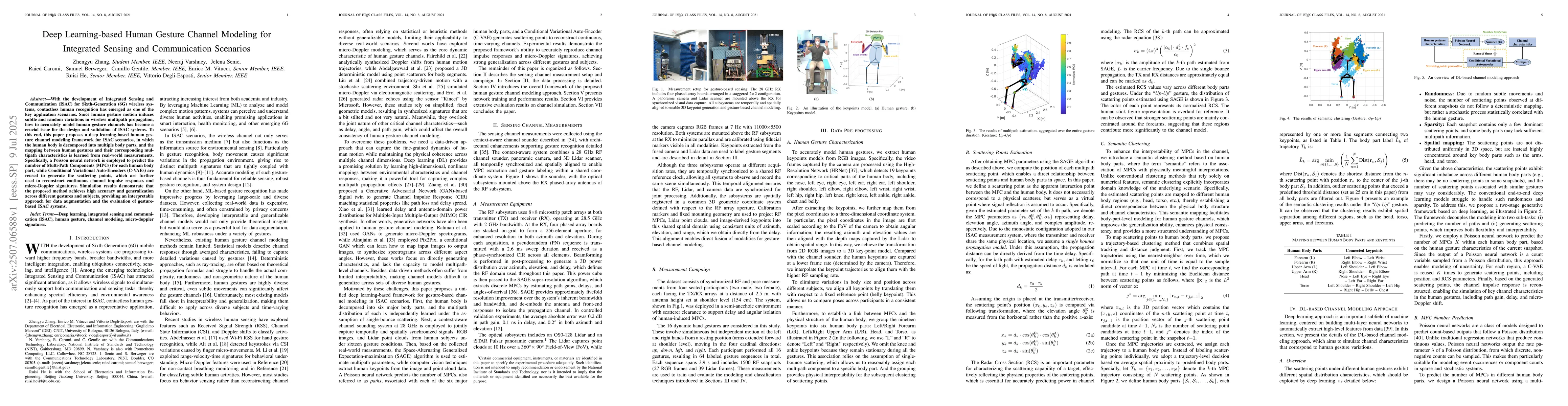 Thumbnail for Deep Learning-based Human Gesture Channel Modeling for Integrated
  Sensing and Communication Scenarios