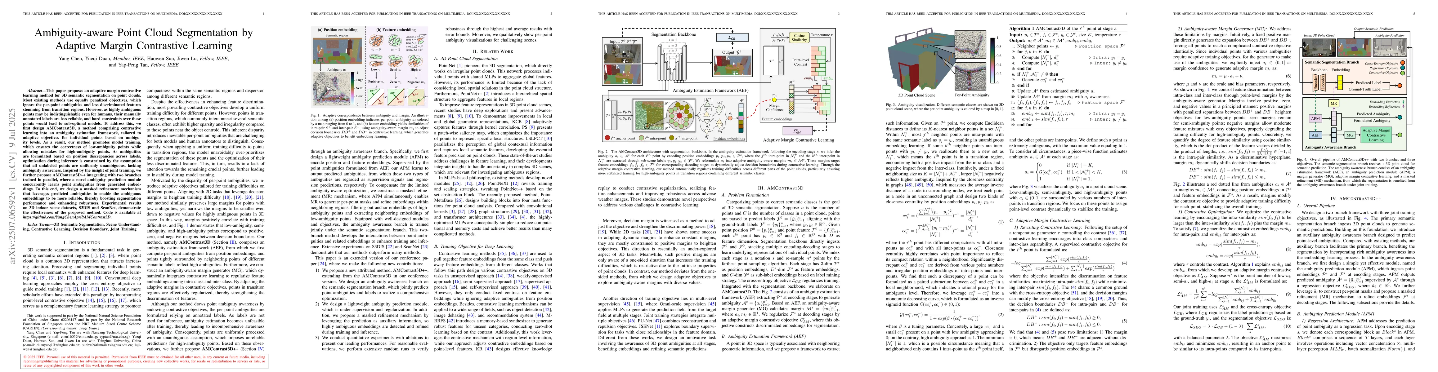 Thumbnail for Ambiguity-aware Point Cloud Segmentation by Adaptive Margin Contrastive
  Learning
