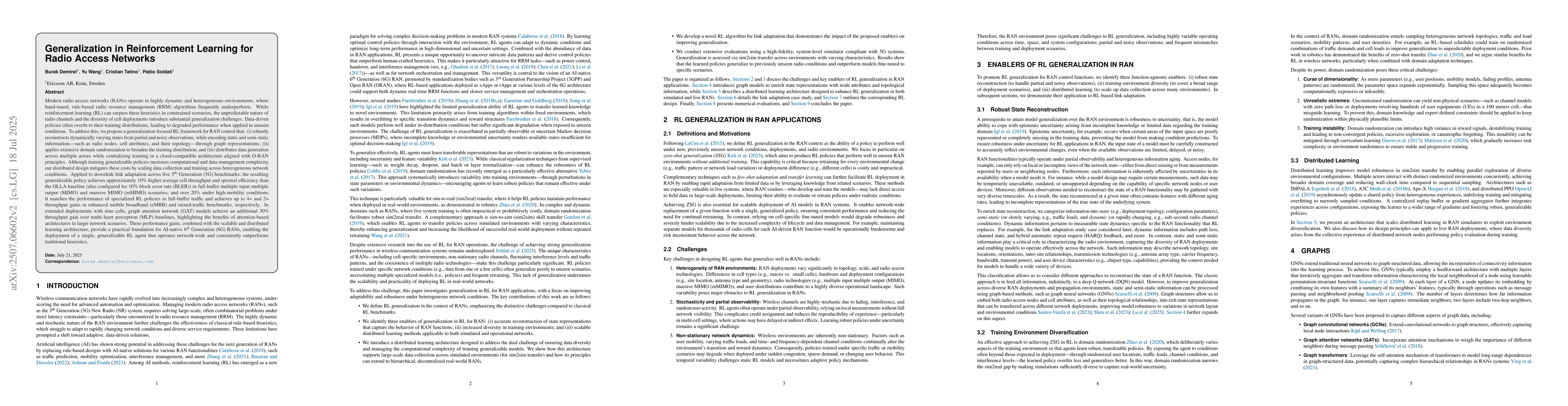 Thumbnail for Generalization in Reinforcement Learning for Radio Access Networks