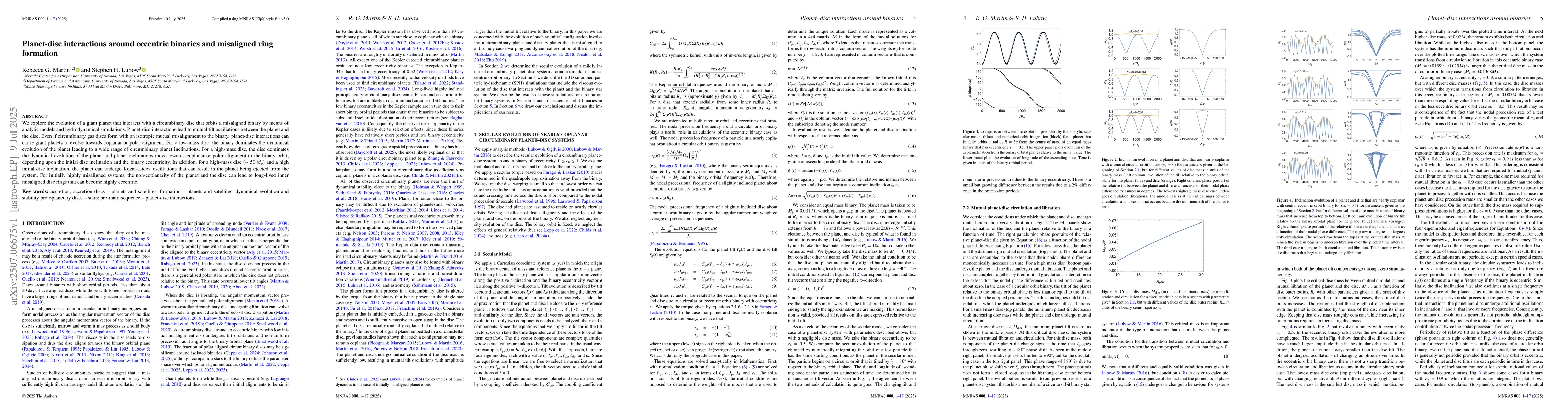 Thumbnail for Planet-disc interactions around eccentric binaries and misaligned ring
  formation