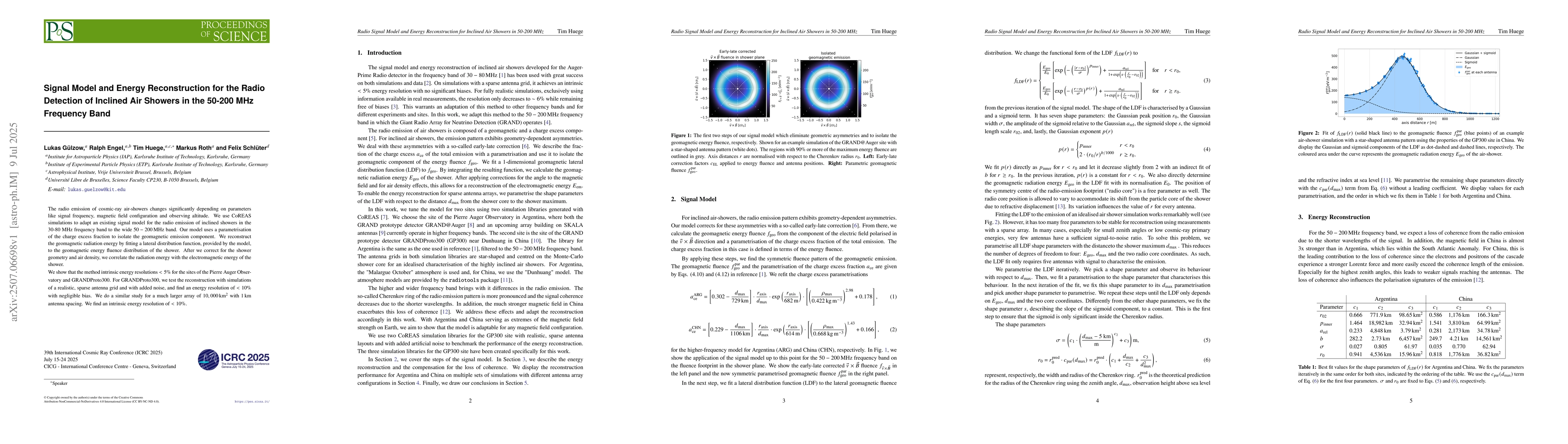 Thumbnail for Signal Model and Energy Reconstruction for the Radio Detection of
  Inclined Air Showers in the 50-200 MHz Frequency Band