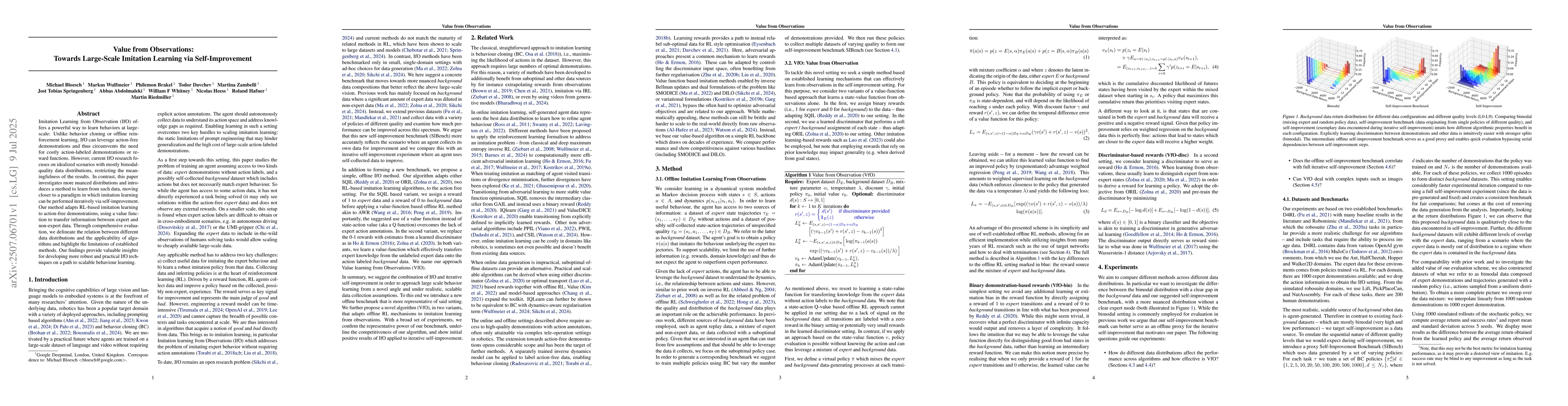 Thumbnail for Value from Observations: Towards Large-Scale Imitation Learning via
  Self-Improvement