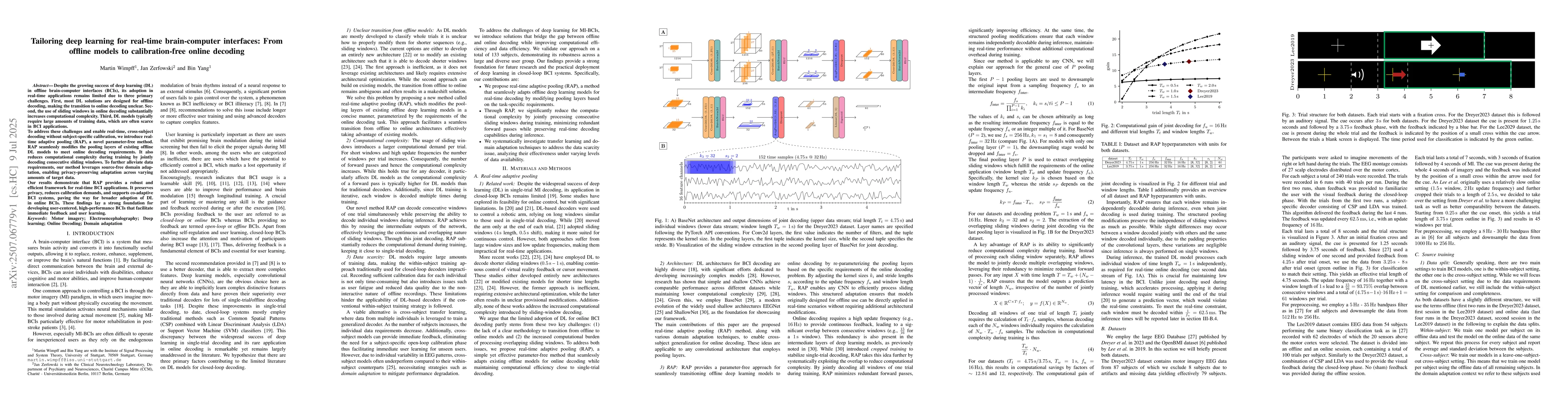 Thumbnail for Tailoring deep learning for real-time brain-computer interfaces: From
  offline models to calibration-free online decoding