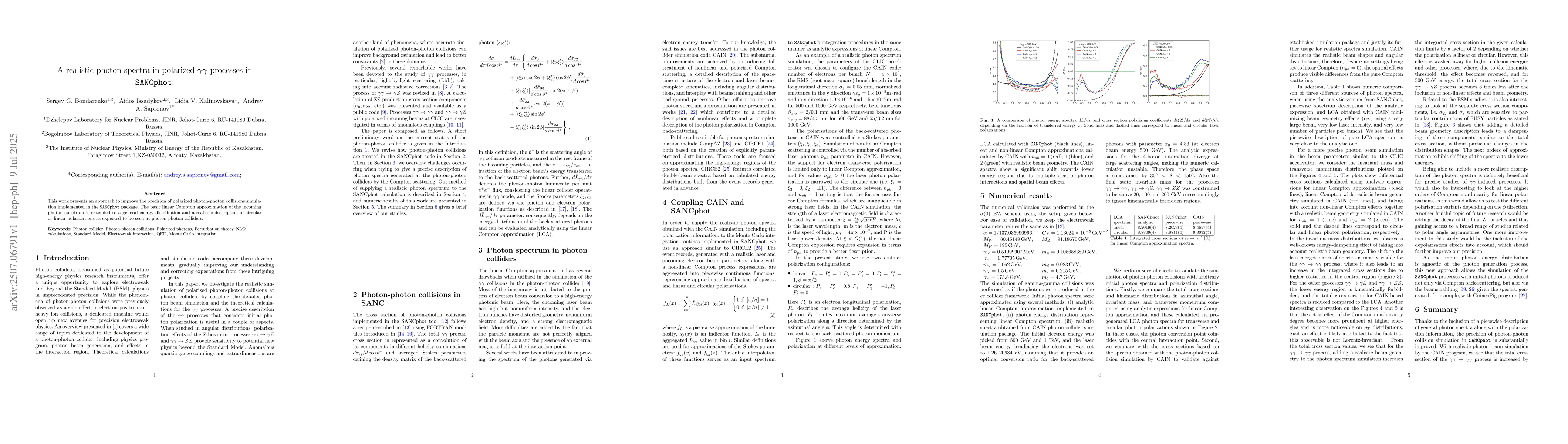 Thumbnail for A realistic photon spectra in polarized γγ processes in
  SANCphot