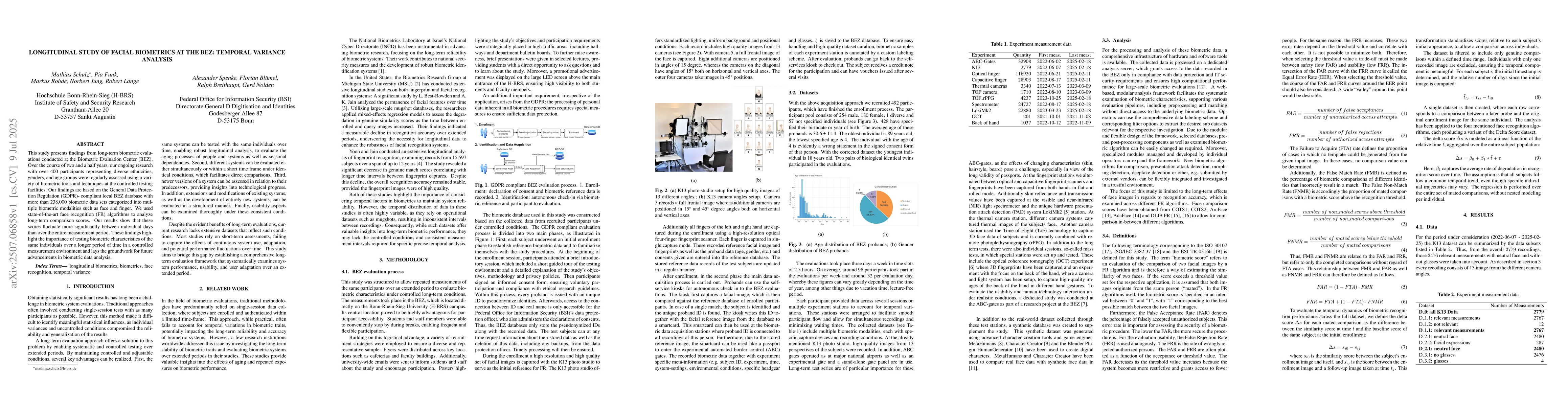 Thumbnail for Longitudinal Study of Facial Biometrics at the BEZ: Temporal Variance
  Analysis