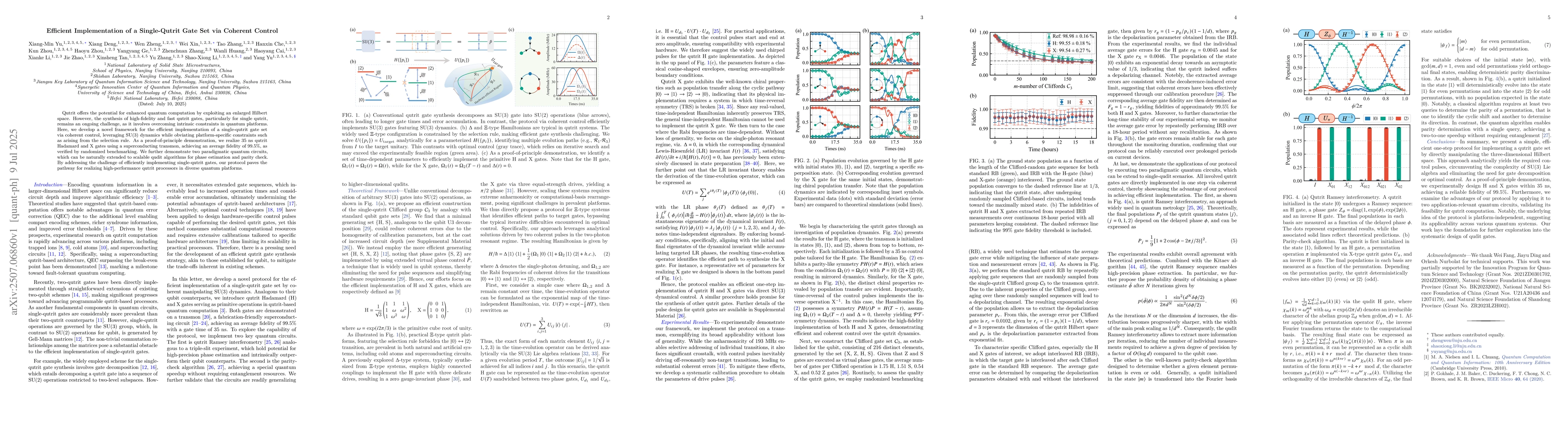 Thumbnail for Efficient Implementation of a Single-Qutrit Gate Set via Coherent
  Control