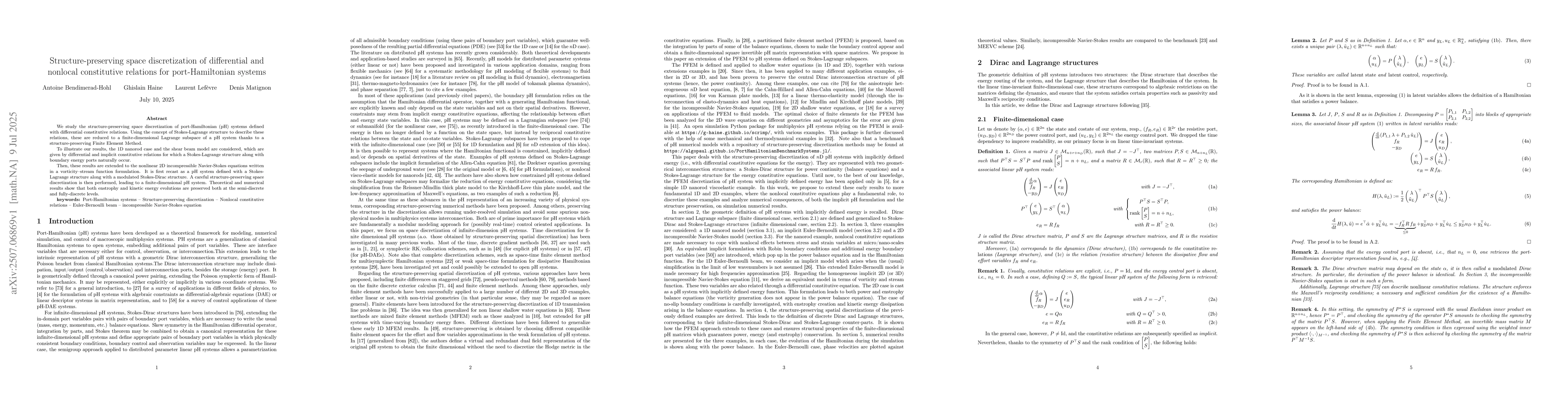 Thumbnail for Structure-preserving space discretization of differential and nonlocal
  constitutive relations for port-Hamiltonian systems