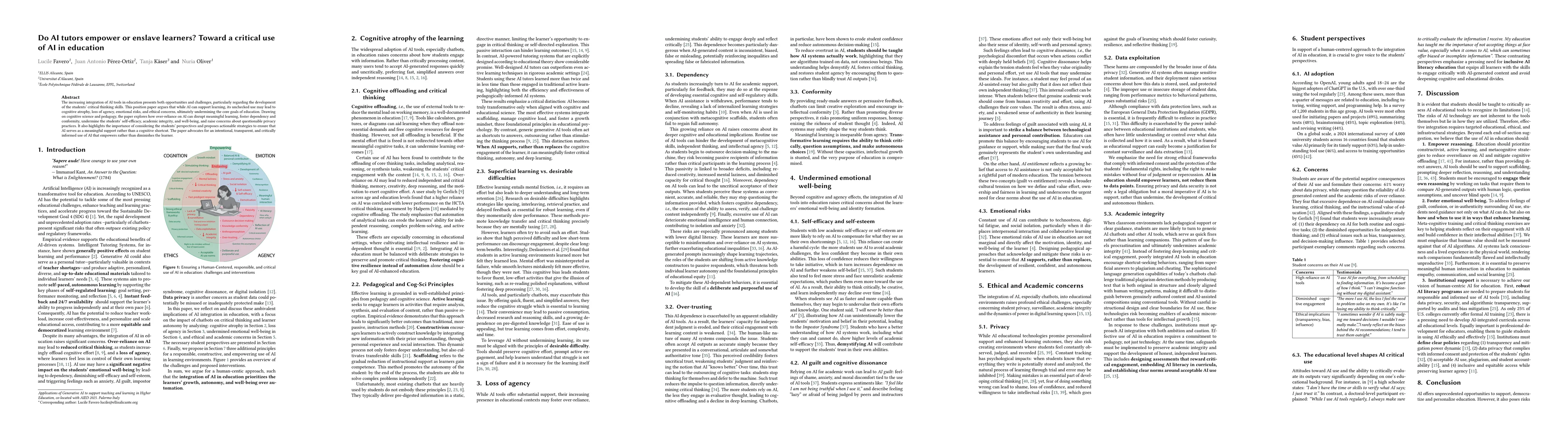 Thumbnail for Do AI tutors empower or enslave learners? Toward a critical use of AI in
  education