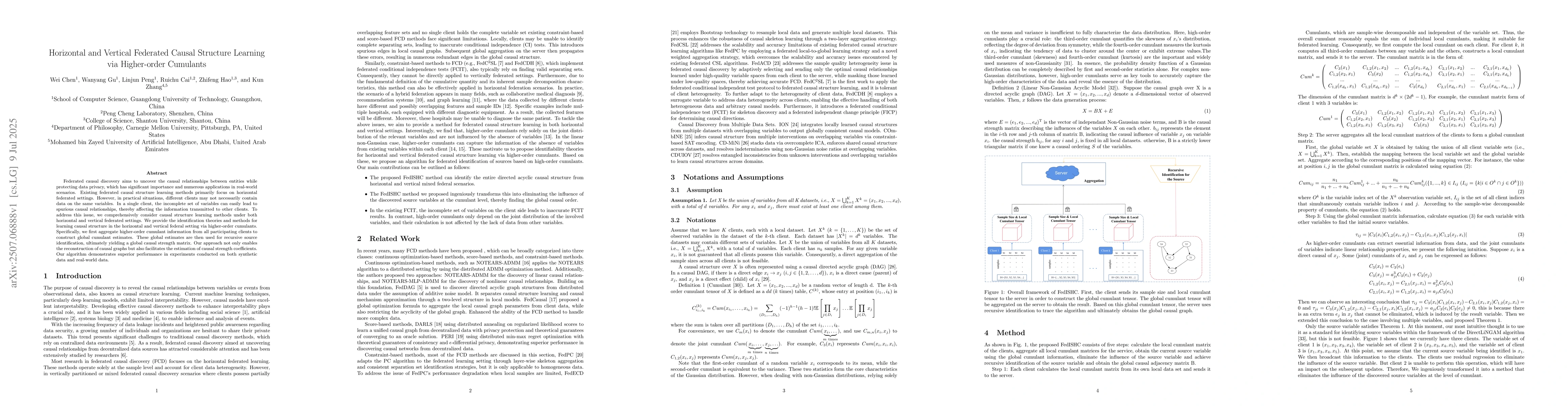 Thumbnail for Horizontal and Vertical Federated Causal Structure Learning via
  Higher-order Cumulants