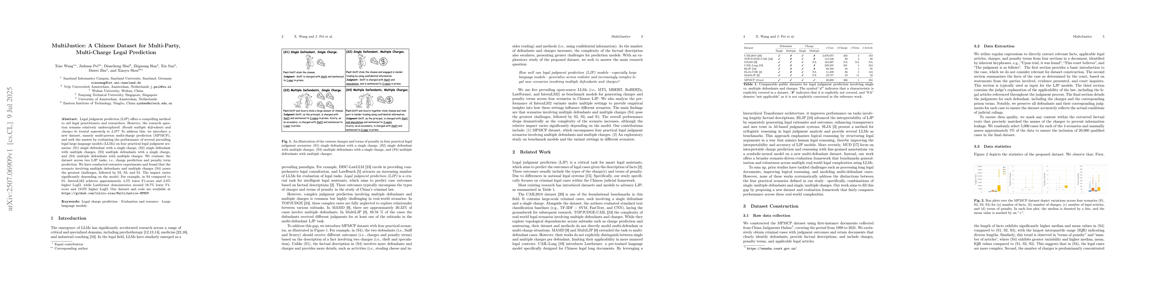 Thumbnail for MultiJustice: A Chinese Dataset for Multi-Party, Multi-Charge Legal
  Prediction