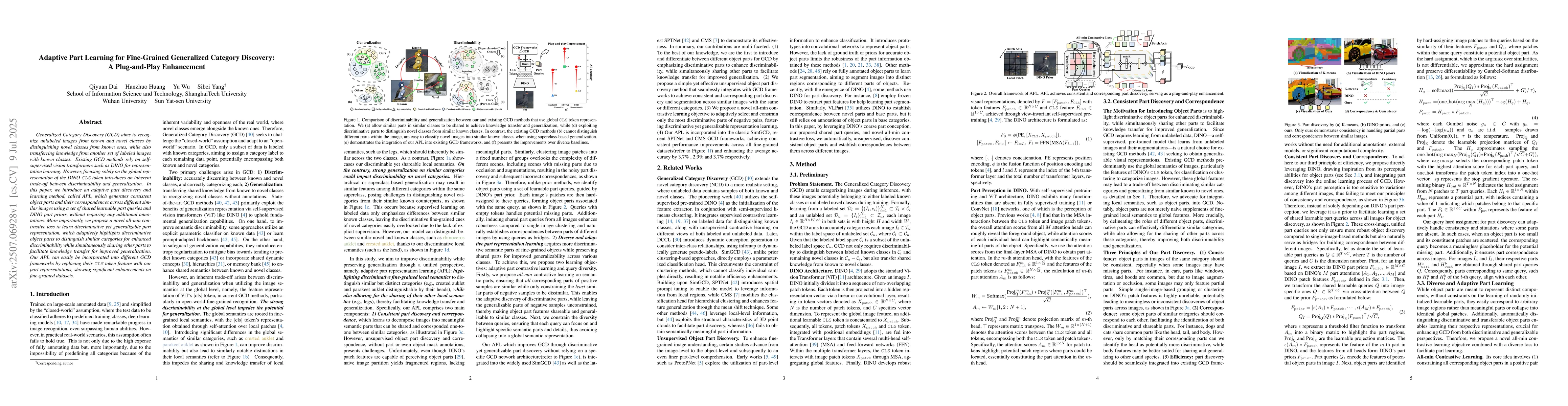 Thumbnail for Adaptive Part Learning for Fine-Grained Generalized Category Discovery:
  A Plug-and-Play Enhancement
