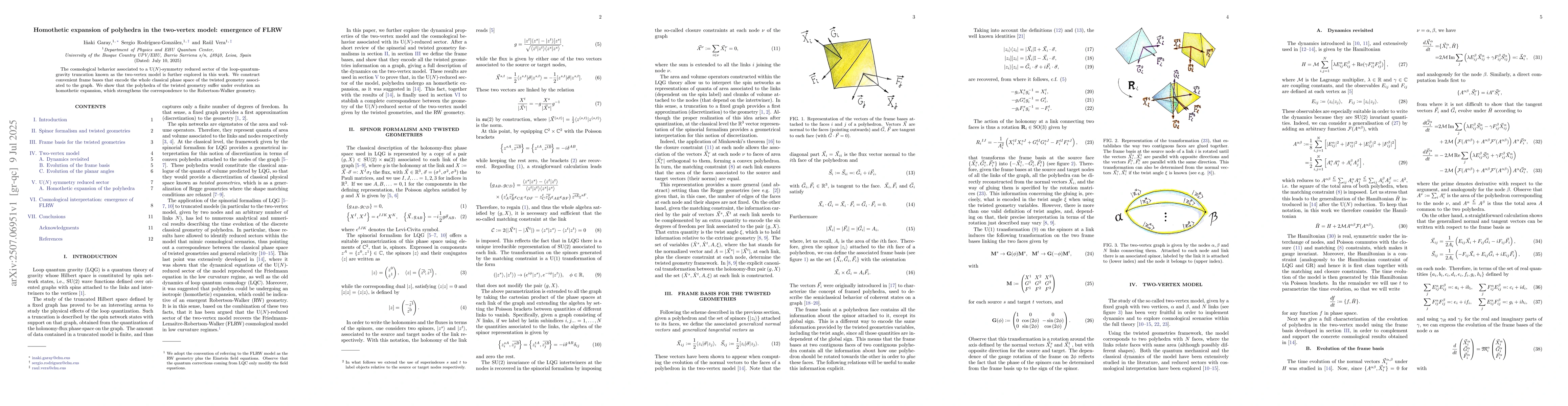 Thumbnail for Homothetic expansion of polyhedra in the two-vertex model: emergence of
  FLRW