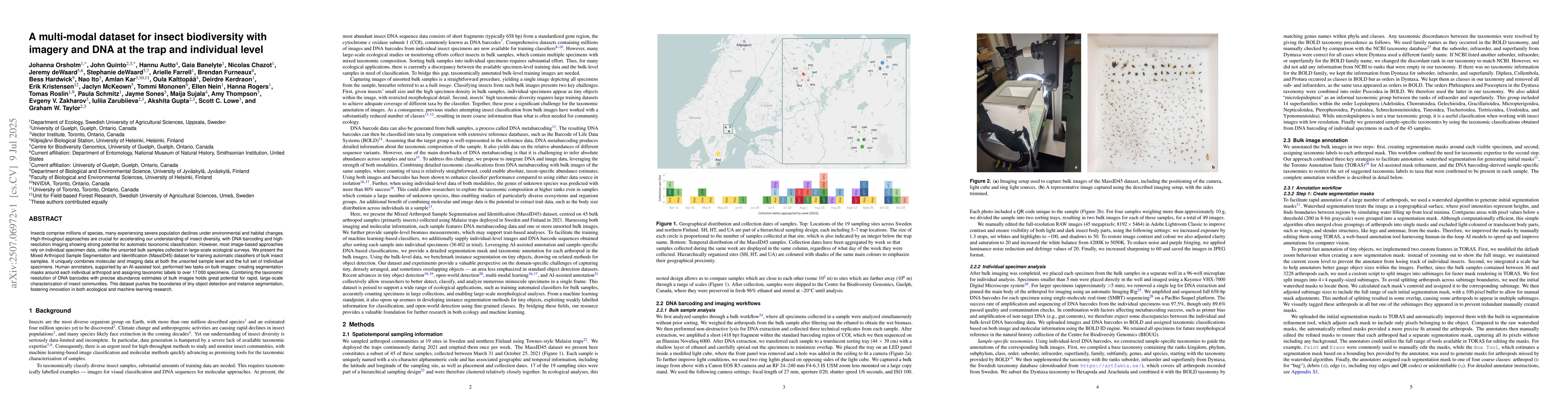Thumbnail for A multi-modal dataset for insect biodiversity with imagery and DNA at
  the trap and individual level