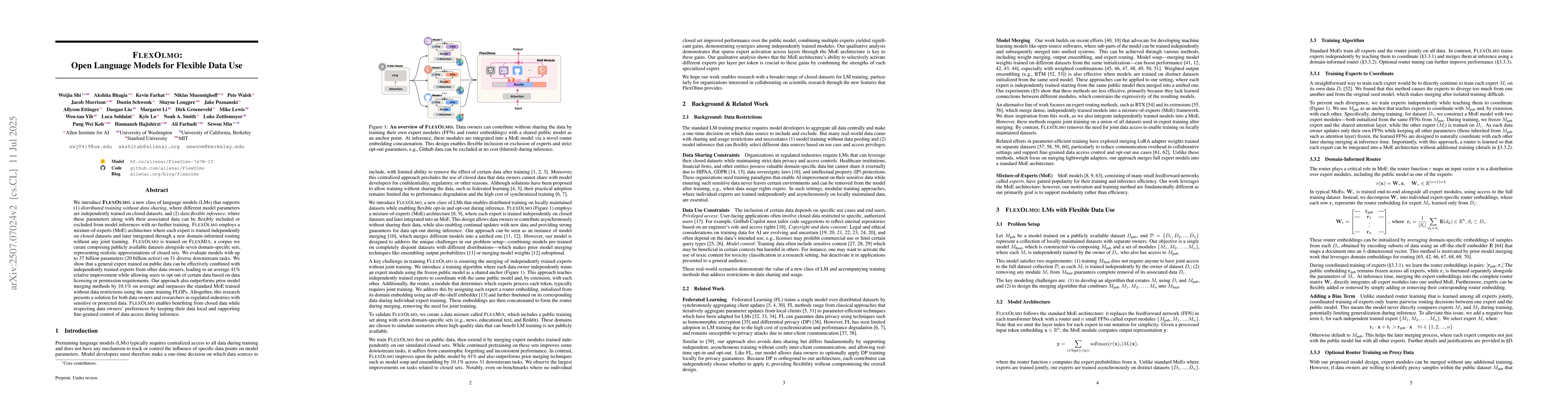 Thumbnail for FlexOlmo: Open Language Models for Flexible Data Use