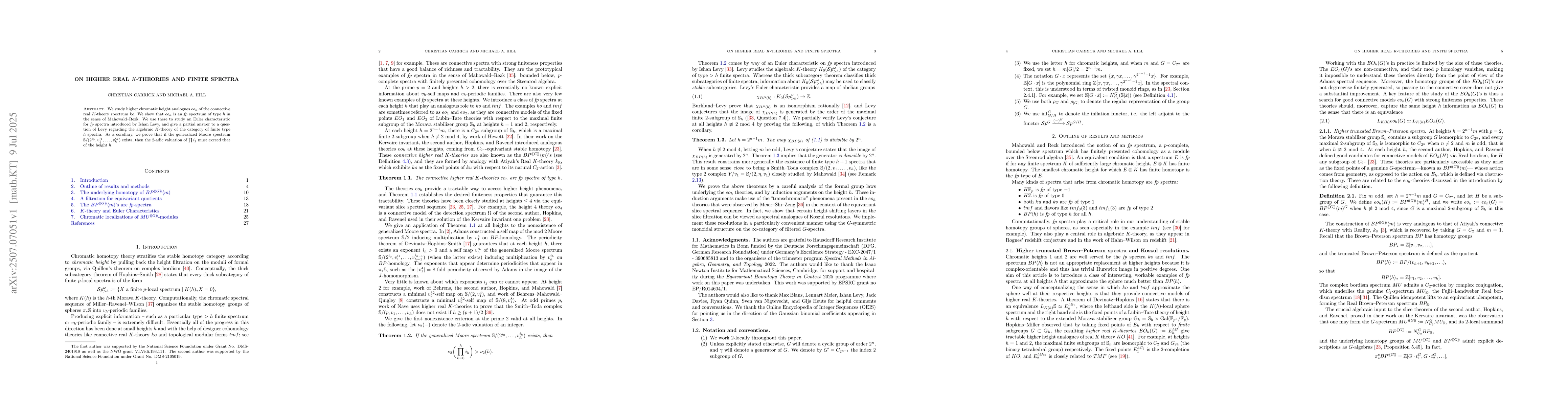 Thumbnail for On higher real $K$-theories and finite spectra