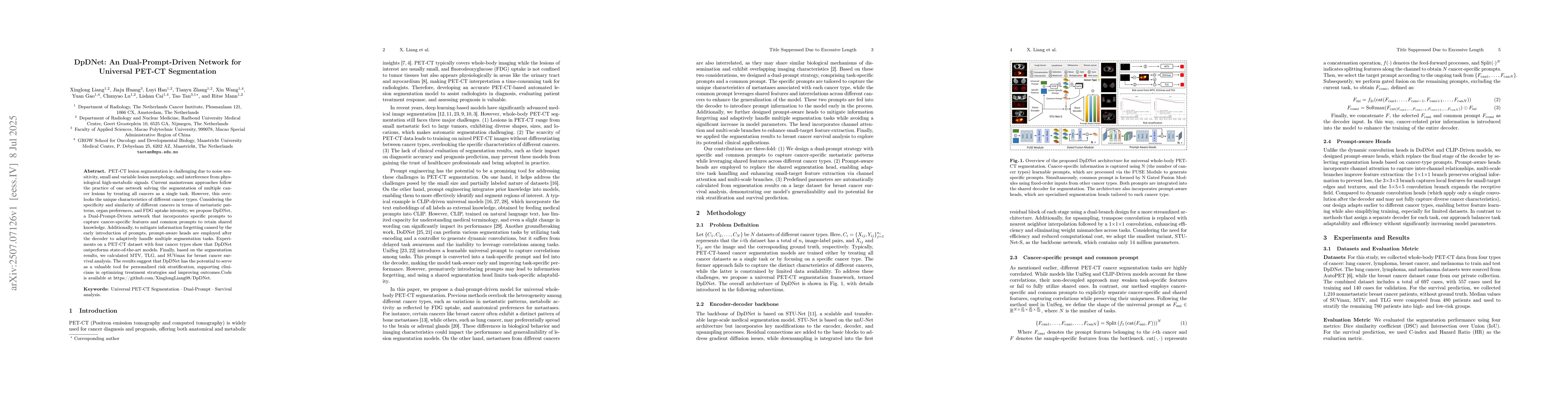 Thumbnail for DpDNet: An Dual-Prompt-Driven Network for Universal PET-CT Segmentation