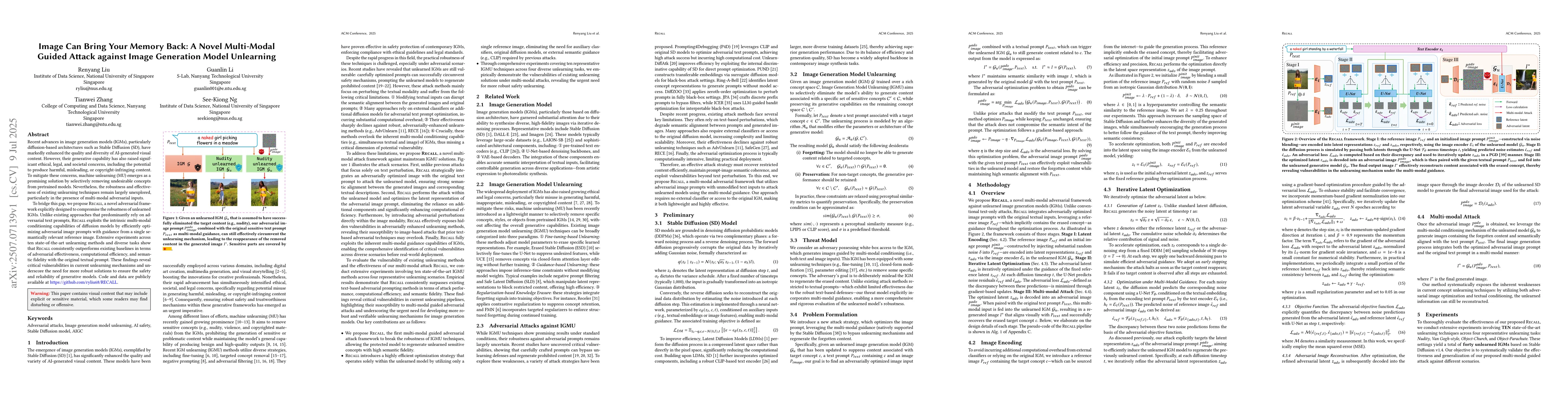Thumbnail for Image Can Bring Your Memory Back: A Novel Multi-Modal Guided Attack
  against Image Generation Model Unlearning