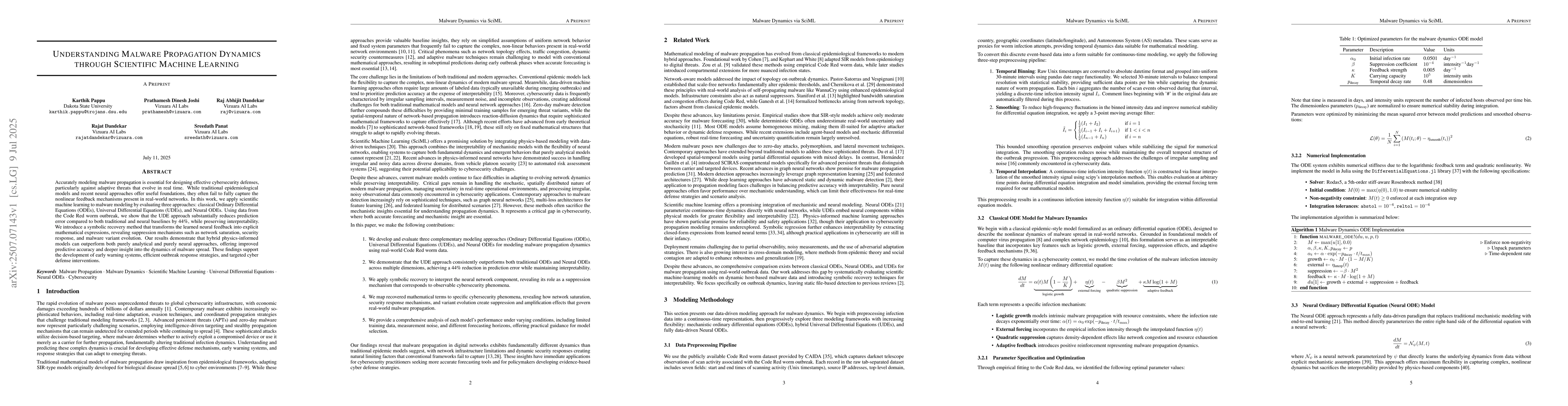 Thumbnail for Understanding Malware Propagation Dynamics through Scientific Machine
  Learning