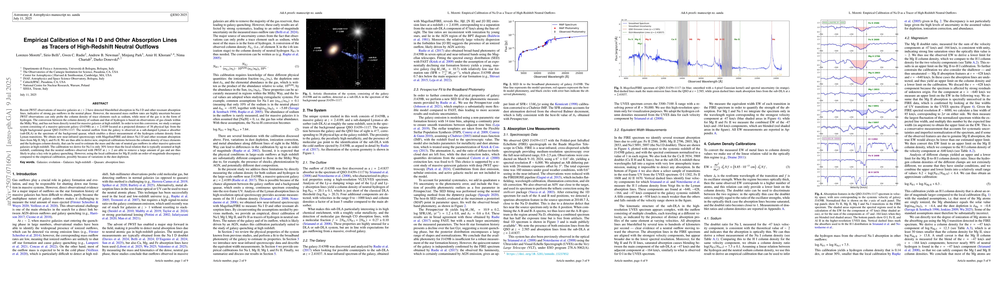 Thumbnail for Empirical Calibration of Na I D and Other Absorption Lines as Tracers of
  High-Redshift Neutral Outflows