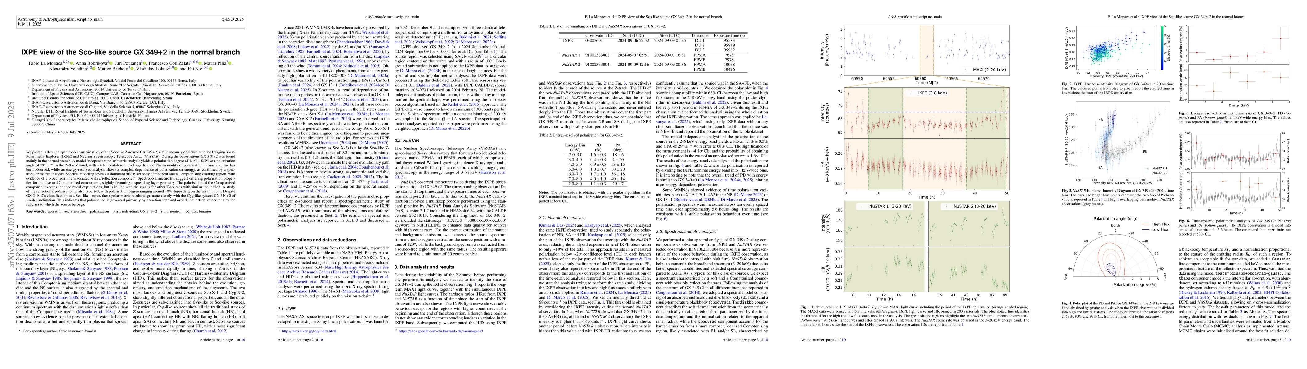 Thumbnail for IXPE view of the Sco-like source GX 349+2 in the normal branch
