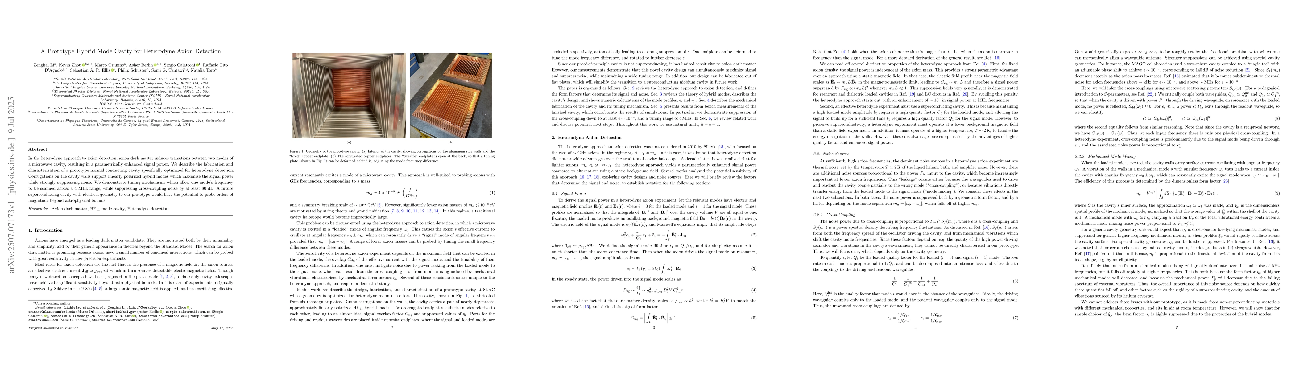Thumbnail for A Prototype Hybrid Mode Cavity for Heterodyne Axion Detection