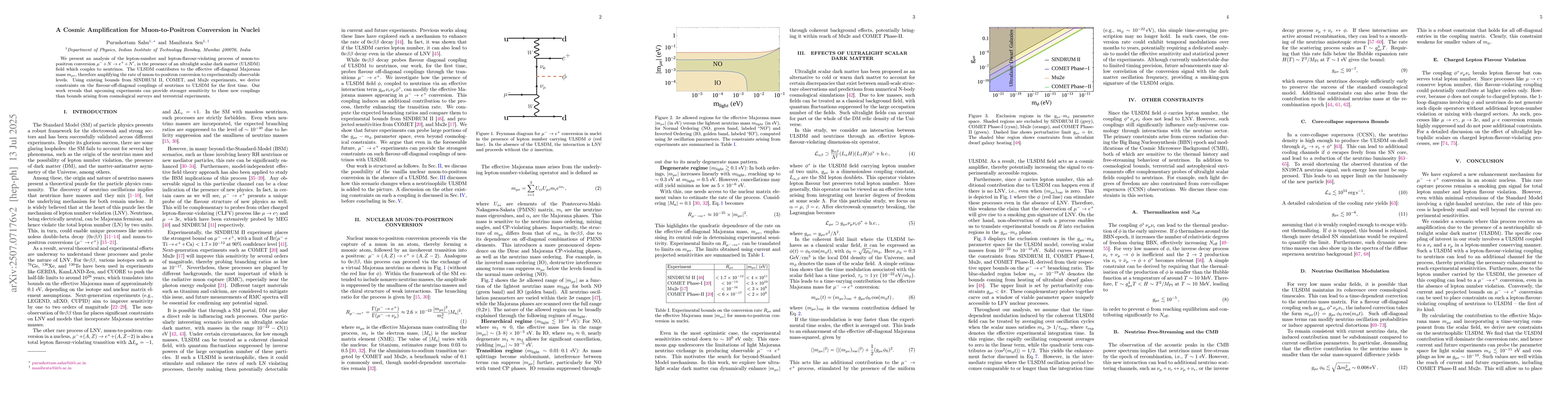 Thumbnail for A Cosmic Amplification for Muon-to-Positron Conversion in Nuclei