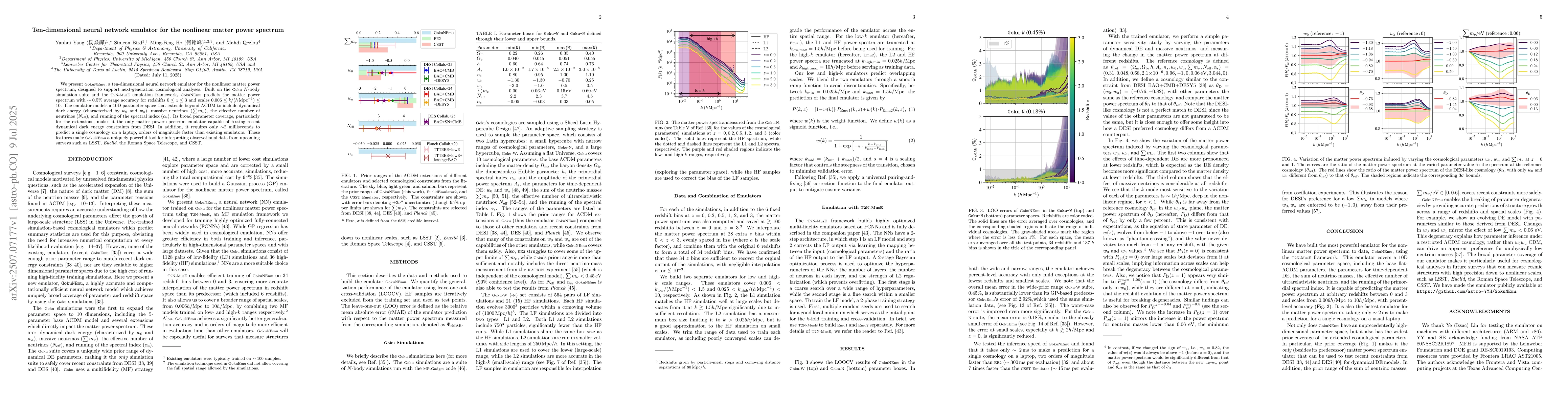 Thumbnail for Ten-dimensional neural network emulator for the nonlinear matter power
  spectrum