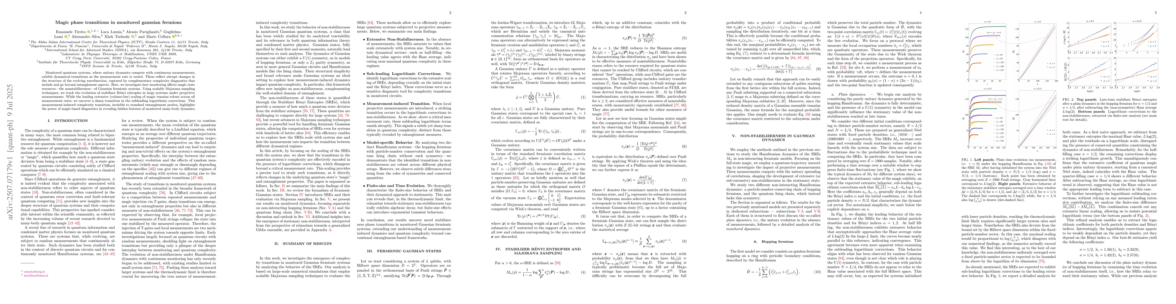 Thumbnail for Magic phase transitions in monitored gaussian fermions