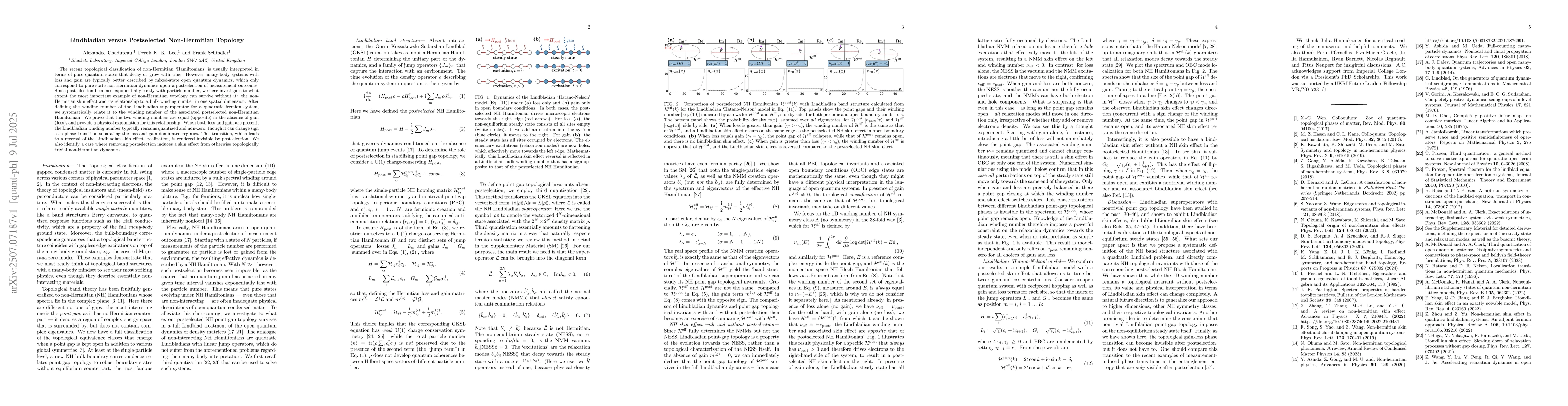 Thumbnail for Lindbladian versus Postselected Non-Hermitian Topology