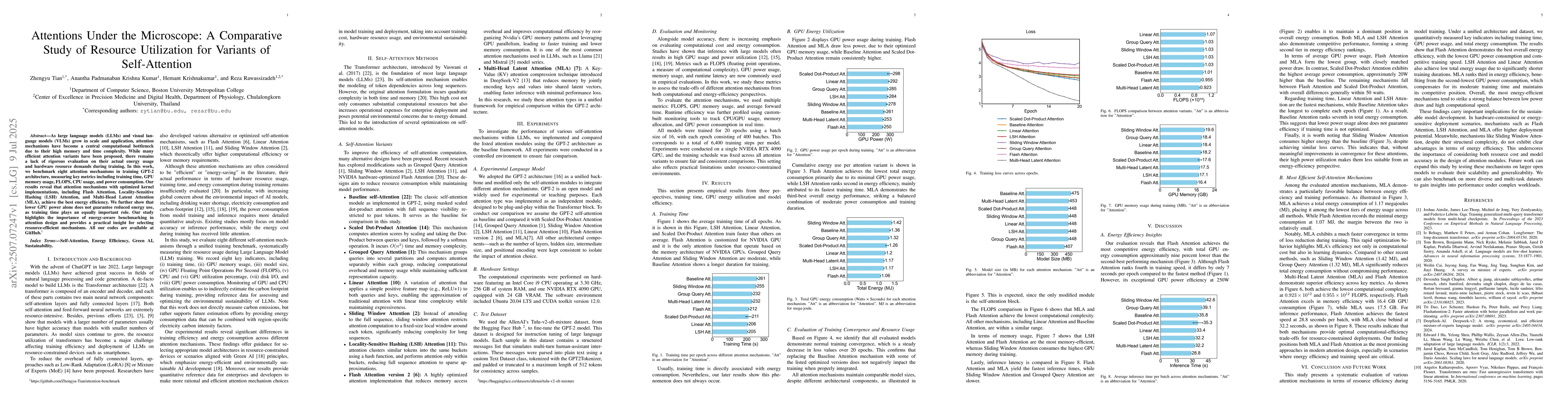 Thumbnail for Attentions Under the Microscope: A Comparative Study of Resource
  Utilization for Variants of Self-Attention