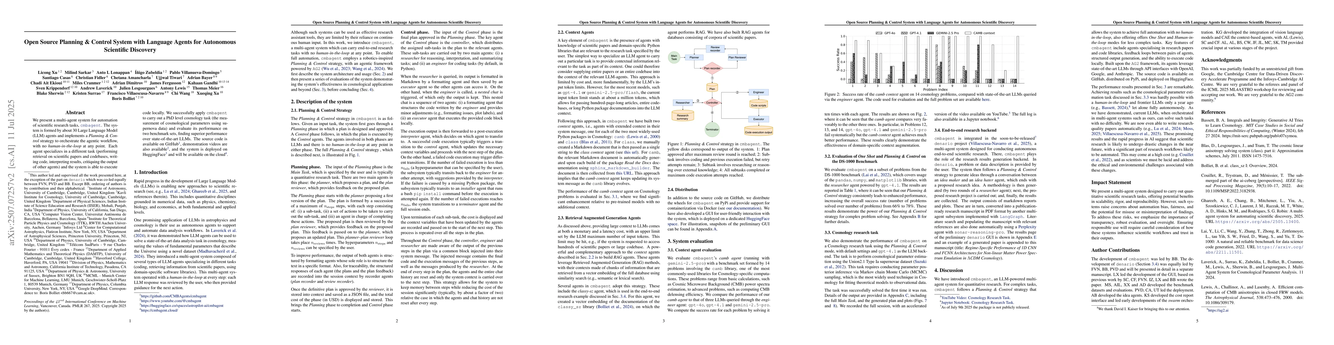 Thumbnail for Open Source Planning & Control System with Language Agents for
  Autonomous Scientific Discovery