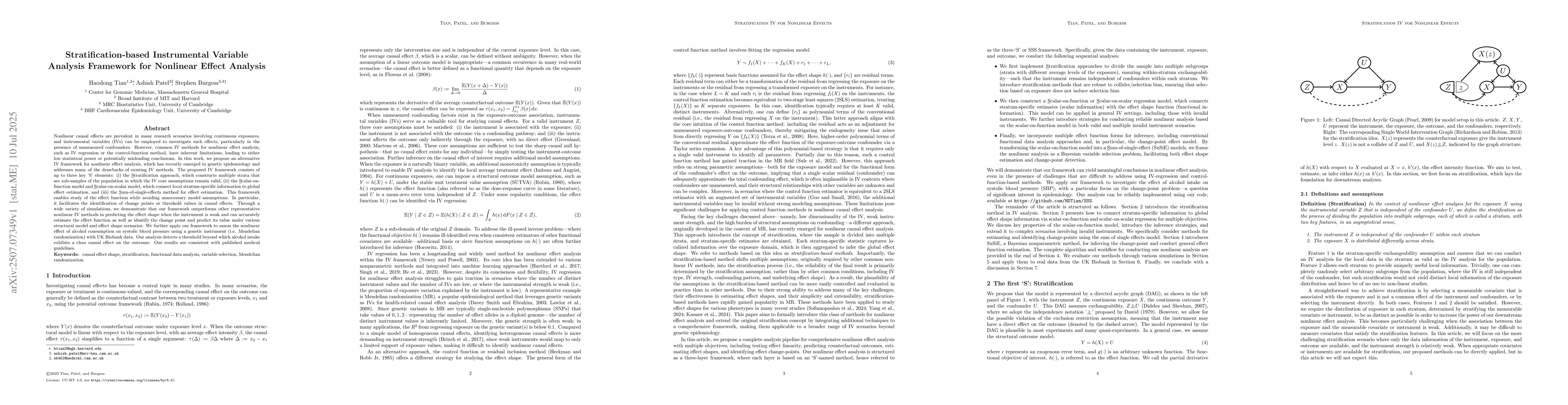 Thumbnail for Stratification-based Instrumental Variable Analysis Framework for
  Nonlinear Effect Analysis