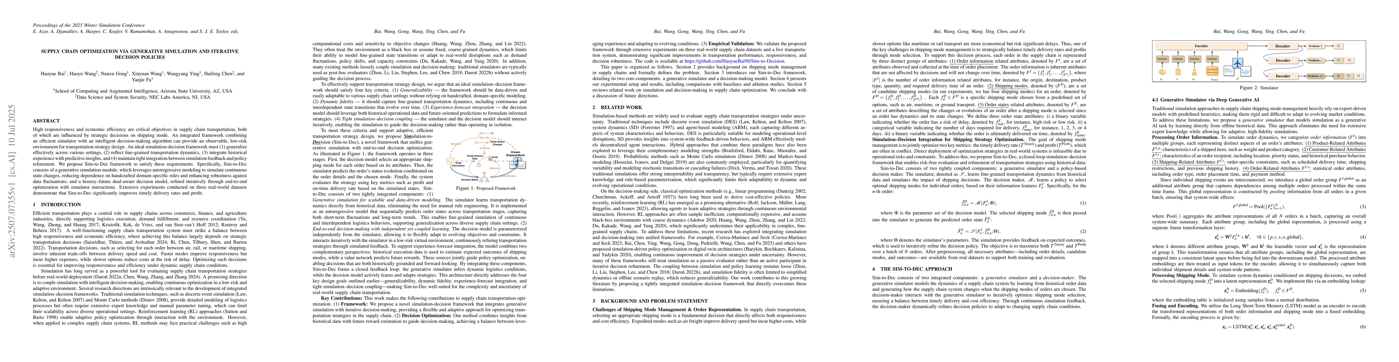 Thumbnail for Supply Chain Optimization via Generative Simulation and Iterative
  Decision Policies