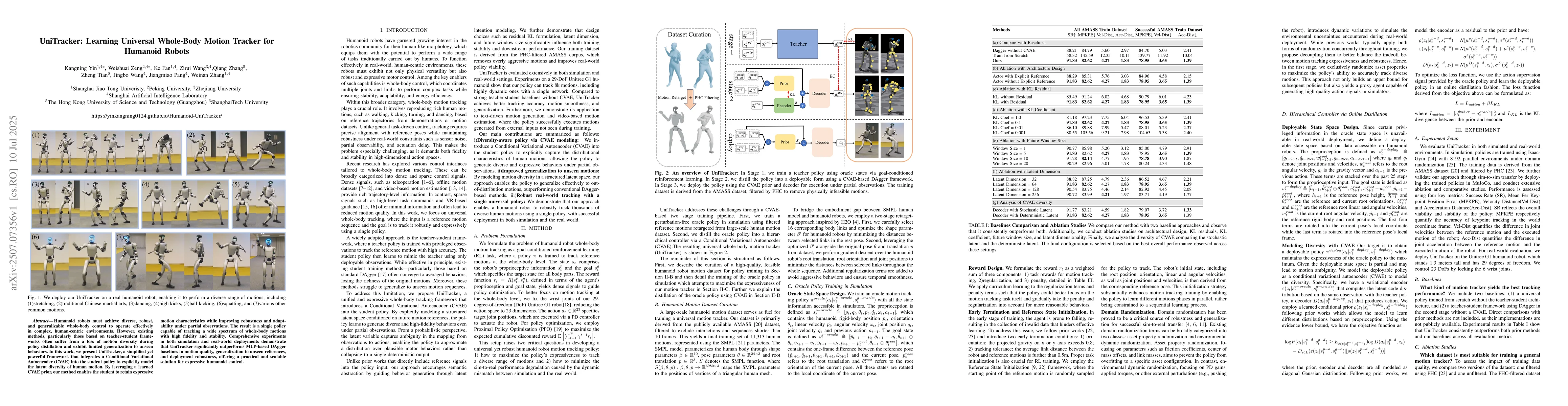 Thumbnail for UniTracker: Learning Universal Whole-Body Motion Tracker for Humanoid
  Robots