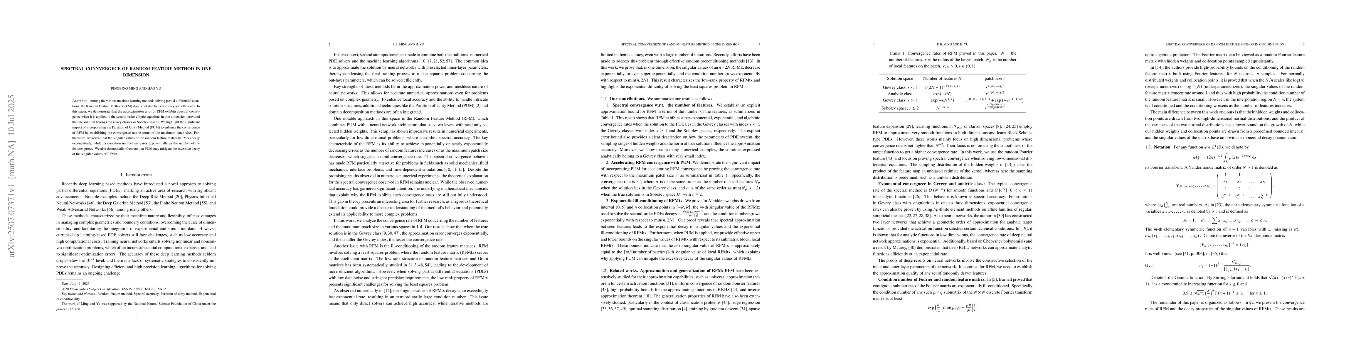 Thumbnail for Spectral connvergece of random feature method in one dimension