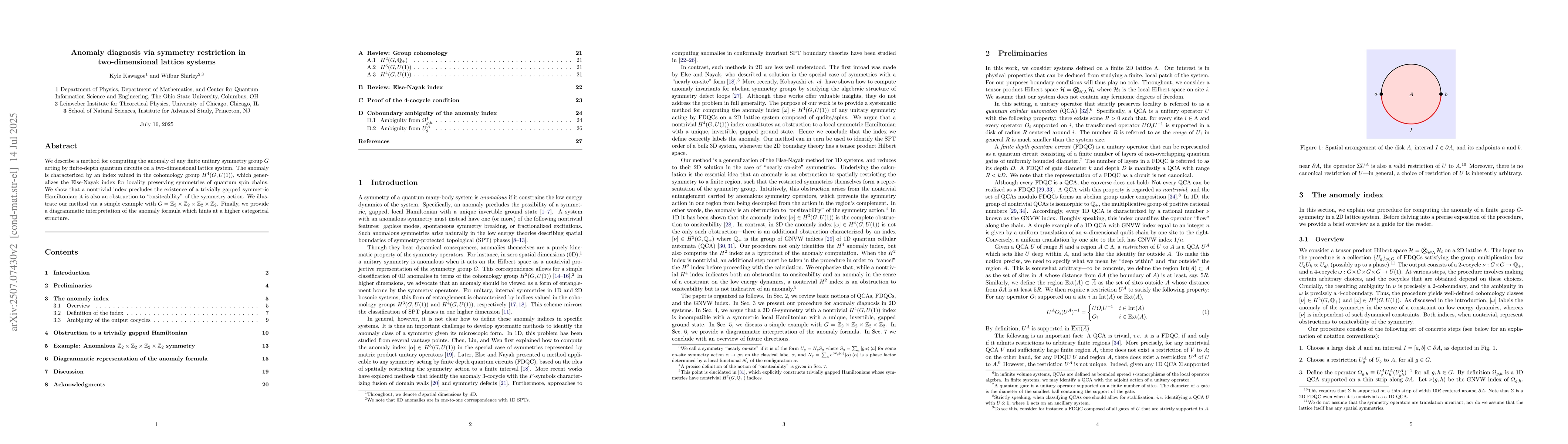 Thumbnail for Anomaly diagnosis via symmetry restriction in two-dimensional lattice
  systems