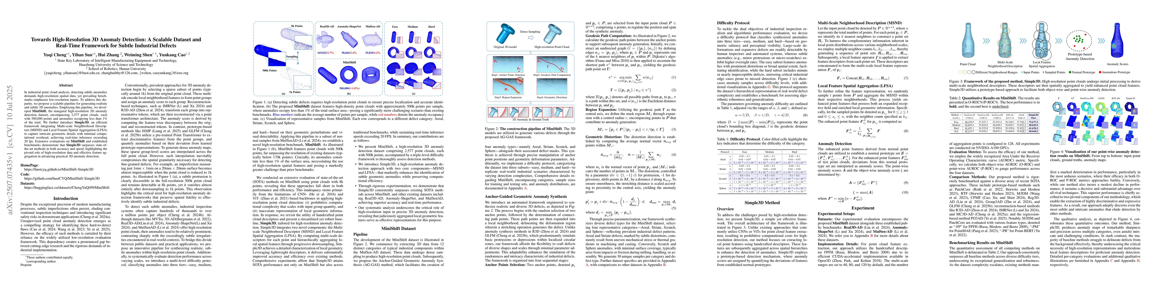 Thumbnail for Towards High-Resolution 3D Anomaly Detection: A Scalable Dataset and
  Real-Time Framework for Subtle Industrial Defects